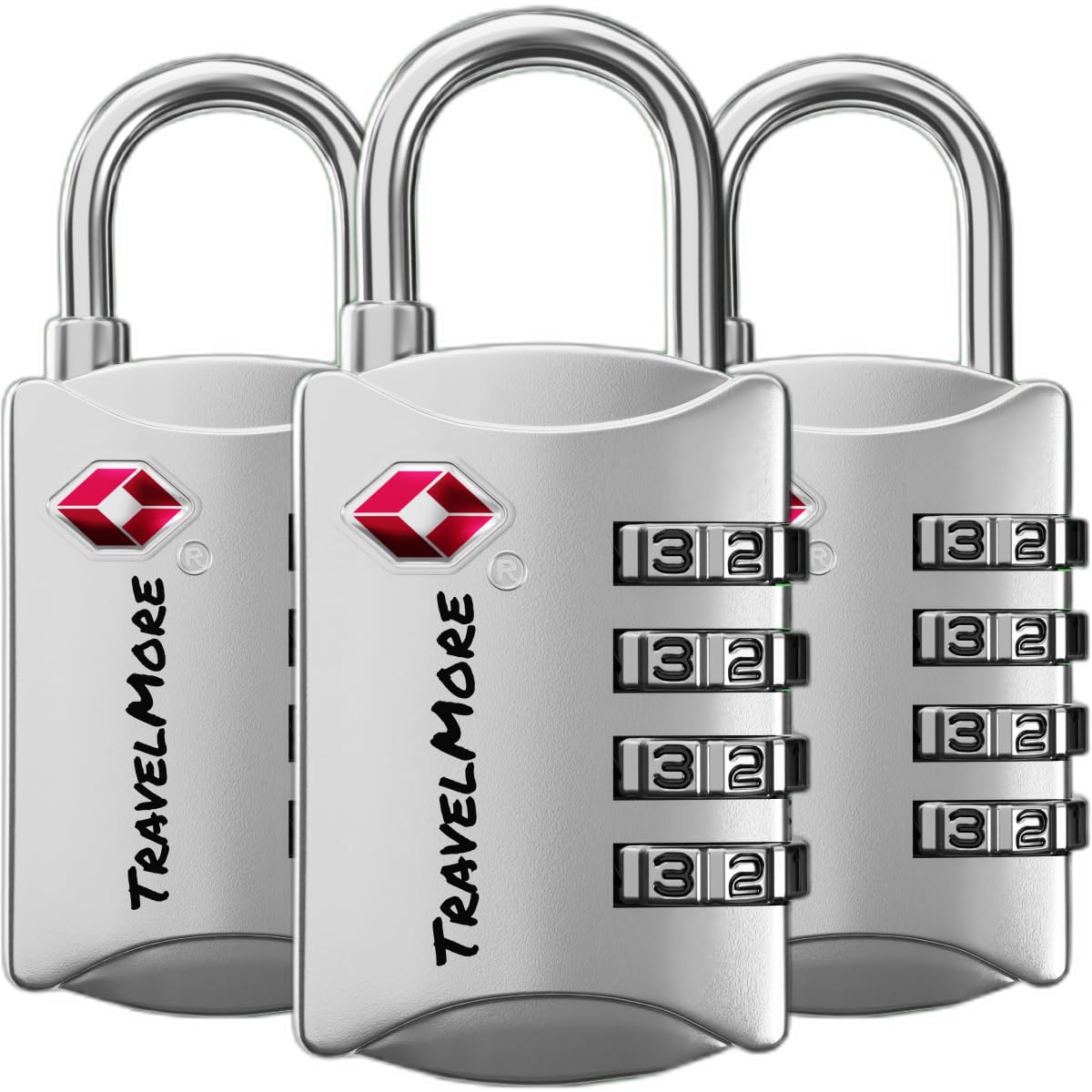 TravelMore Luggage Locks TSA Approved, 4-Digit Travel Combination Locks