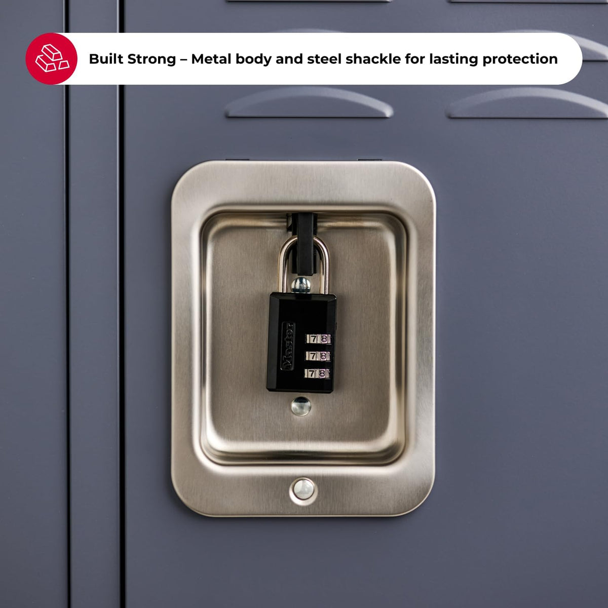 Master Lock Combination Padlock, Resettable 3-Digit Code 2-Pack 647BLKEC2