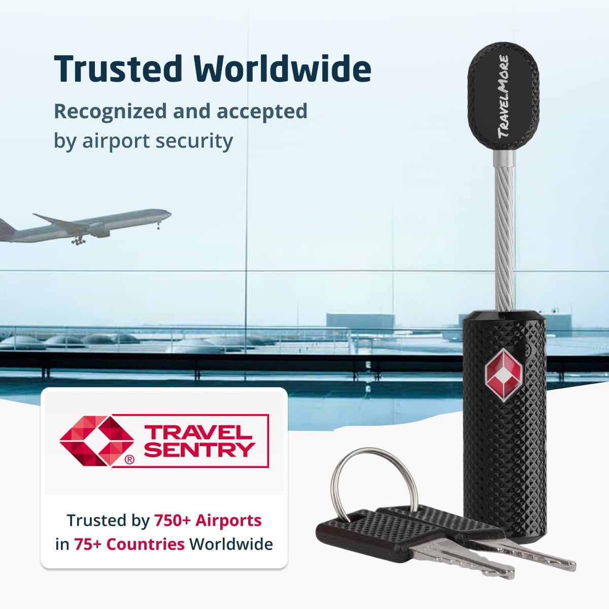 TravelMore TSA Approved Locks for Luggage with Keys, Secure Travel Locks