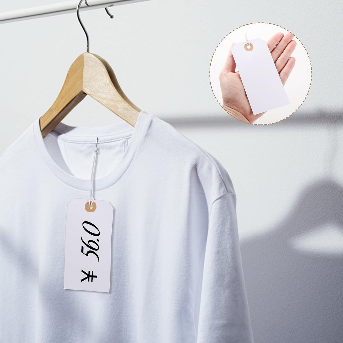 100pcs Price Tags with String Attached White Hang Paper Tags
