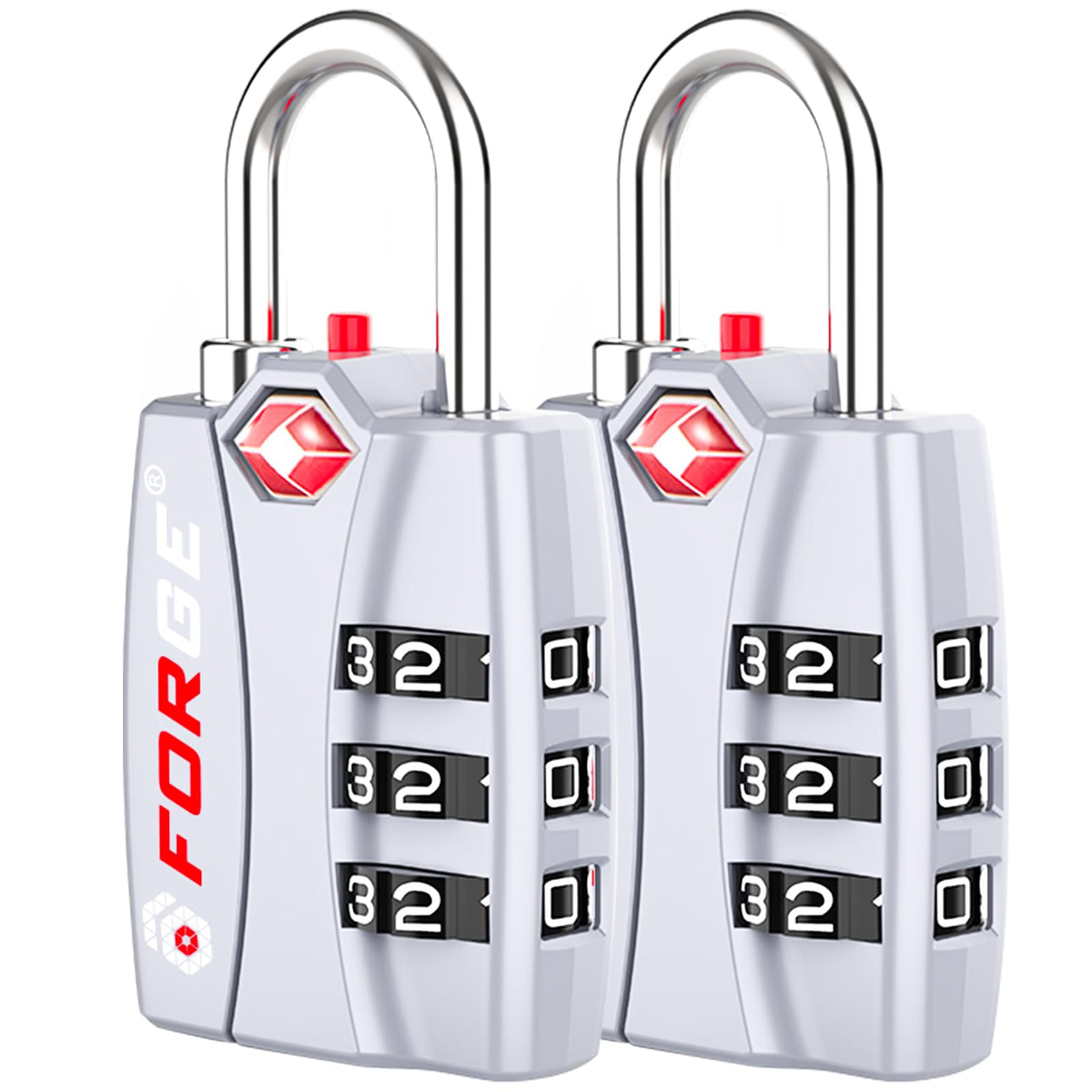 Forge TSA Approved Luggage Locks, Open Alert TSA Locks, Black, 4 Pack