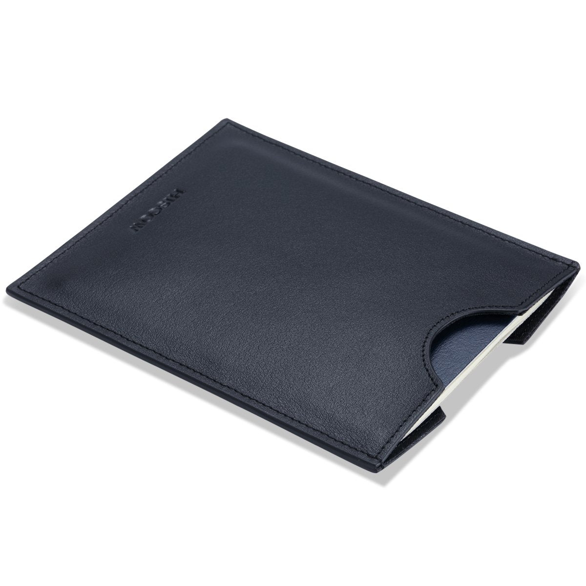 HISCOW Minimalist Leather Passport Sleeve, Slim Holder, Wine Red