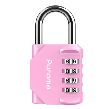 Puroma 2 Pack Combination Lock Locker 4 Digits Combo Padlock Gym Pink