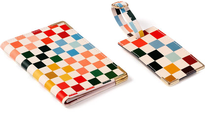 WORD TRAVELER Passport Cover Holder And Luggage Tag Set In Gift Box
