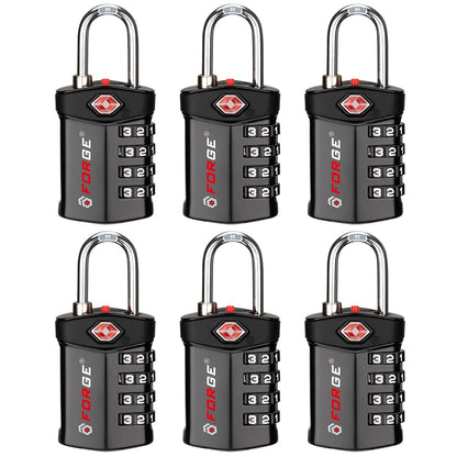 Forge 4-Digit Combination Lock, TSA Approved Locks for Luggage, Travel, Gym, School, Suitcase, Backpack, Pelican case, Easy Read dials, zinc Alloy Body.