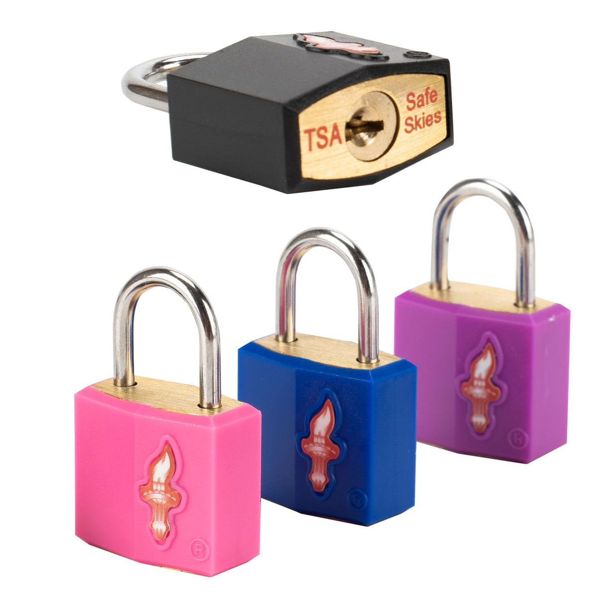 Safe Skies 4-Pack 4-Color Family TSA Travel Key Lock