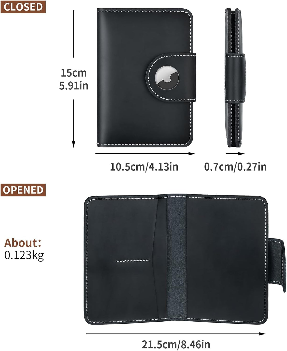 Genuine Leather Passport Holder for Men, Passport Travel Wallet with Credit Card Slot and Boarding Pass Slot Combo, Passport Wallet Case Book Travel Document Holder Cover Accessories
