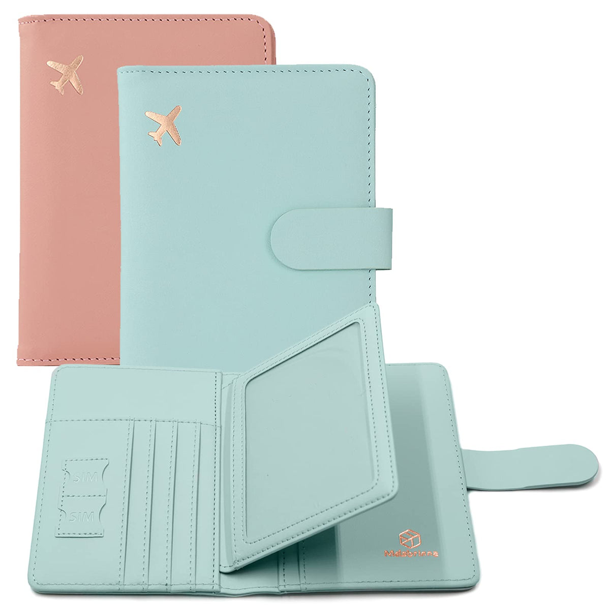 Melsbrinna Rfid Passport Holder for Travel women/Men, Cute Passport Wallet Rfid Blocking Card Slots, Rfid Passport Cover/CaseTravel Wallet, Passport Book Holder (1, Green)