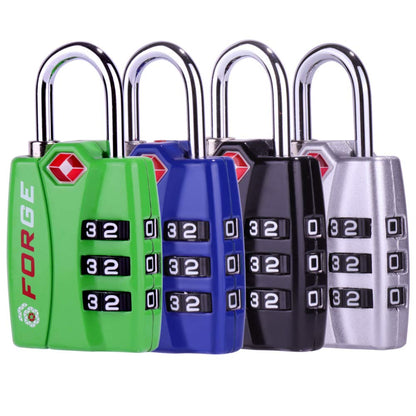Forge TSA Approved Luggage Locks, Open Alert TSA Locks, Black, 4 Pack