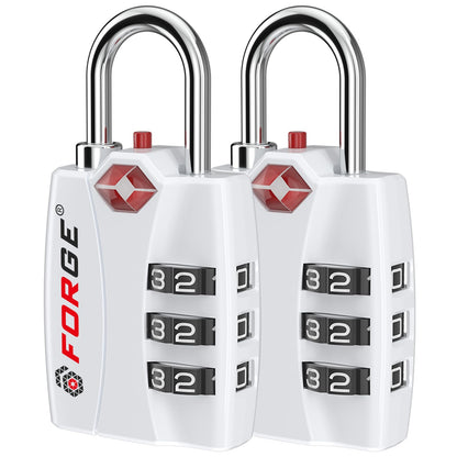 Forge TSA Approved Luggage Locks, Open Alert TSA Locks, Black, 4 Pack