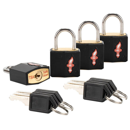 Safe Skies 4-Pack 4-Color Family TSA Travel Key Lock
