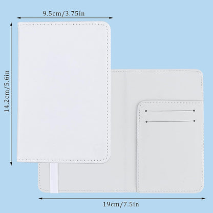 4 Pack Blank Sublimation Passport Holders PU Leather RFID Blocking Passport Covers with 3 Card Slots Boarding Pass Pocket Secure Snap Closure Unisex Travel Wallet for Men Women DIY Custom Gift