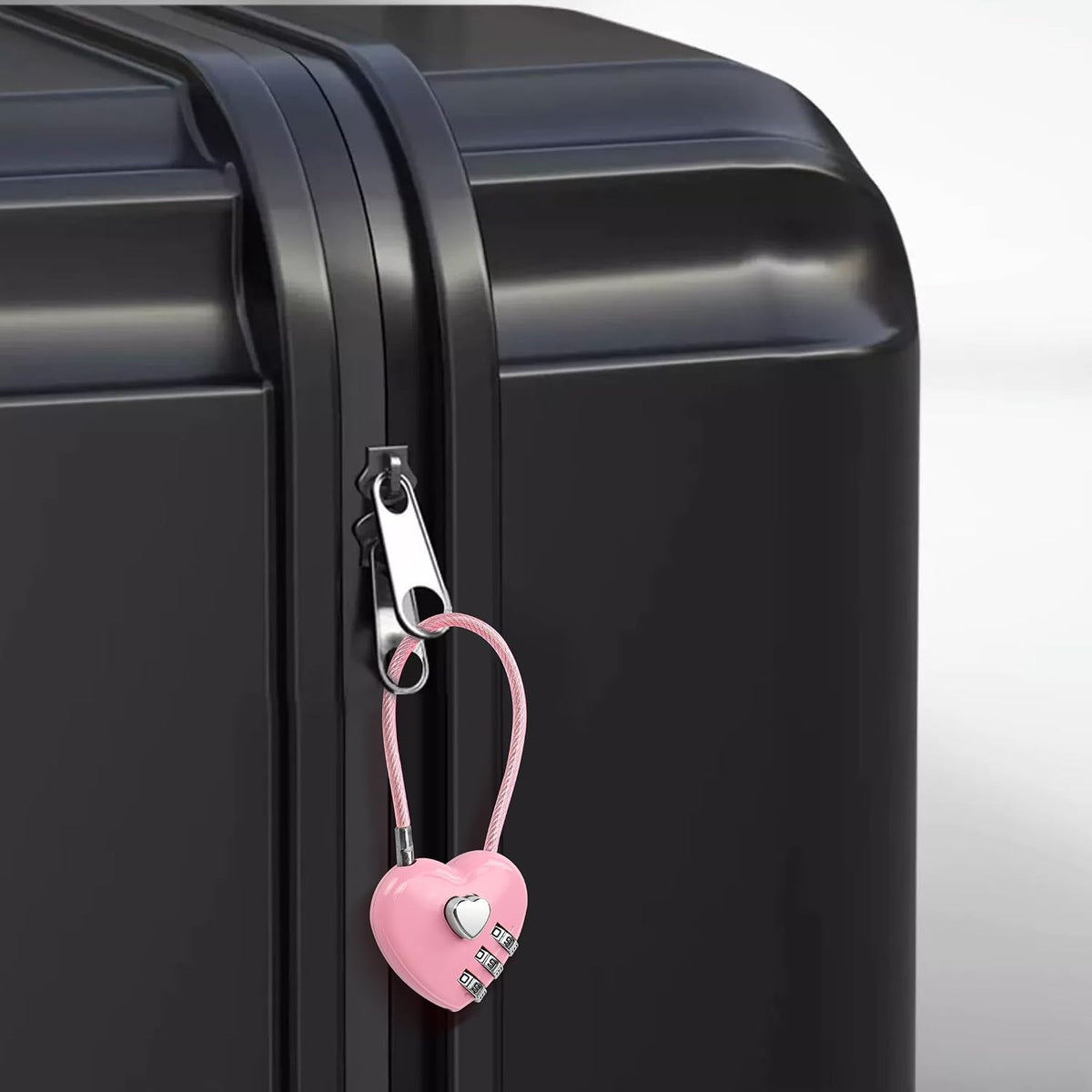 YAODHAOD 2 Pack Combination Lock, 3 Digit Heart Shaped Padlock for School Gym Locker, TSA Approved Cable Luggage Lock, Lock forLocker, Luggage,Fence,Backpack,Valentine Gift (Pink)
