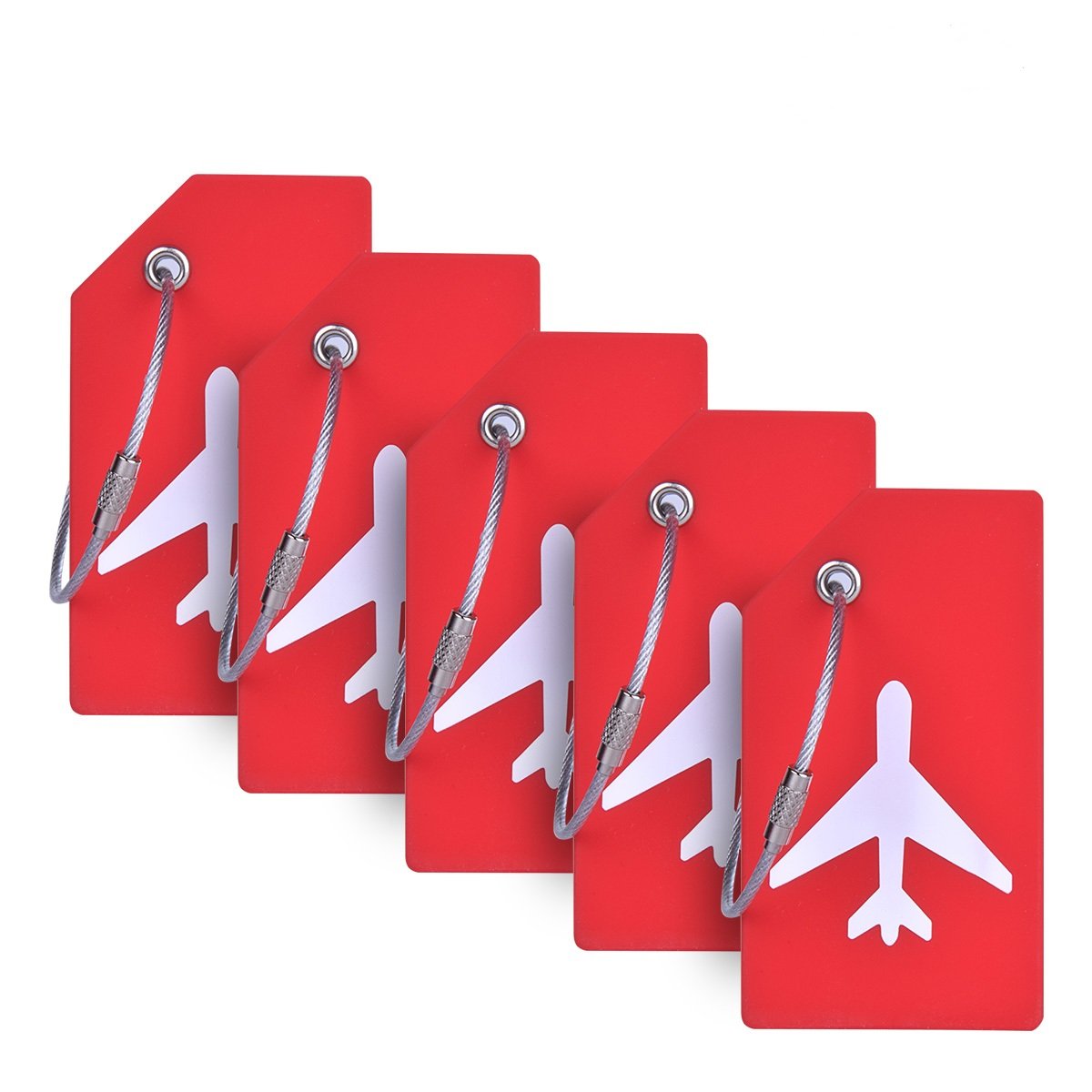 5Pack Silicone Luggage Tag with Name ID Card Perfect to Quickly Spot Luggage Suitcase by Ovener