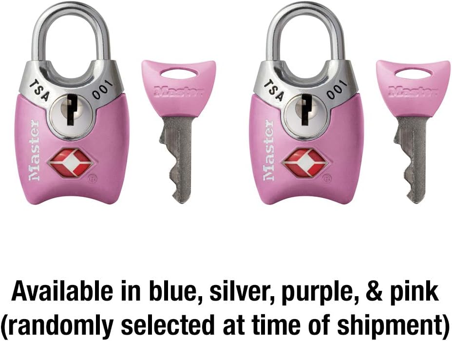 Master Lock 4689T TSA Approved Keyed Lock, 2 Pack, Colors May Vary
