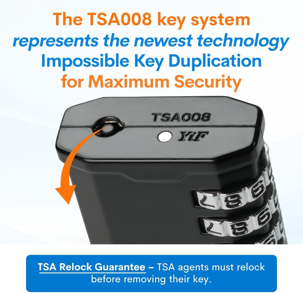 Forge 4-Digit TSA Approved Travel Locks – Heavy-Duty Combination Padlock for Travel, Gym, Pelican Case. Black 2-Pack.