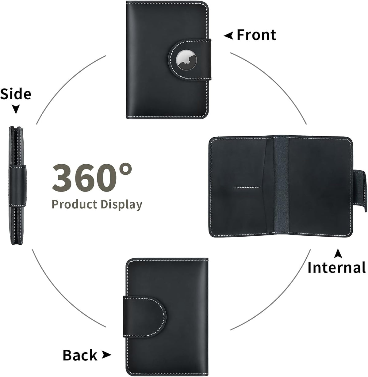 Genuine Leather Passport Holder for Men, Passport Travel Wallet with Credit Card Slot and Boarding Pass Slot Combo, Passport Wallet Case Book Travel Document Holder Cover Accessories
