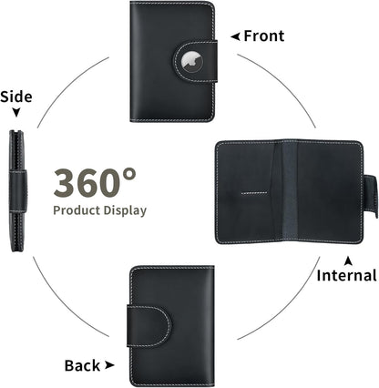Genuine Leather Passport Holder for Men, Passport Travel Wallet with Credit Card Slot and Boarding Pass Slot Combo, Passport Wallet Case Book Travel Document Holder Cover Accessories