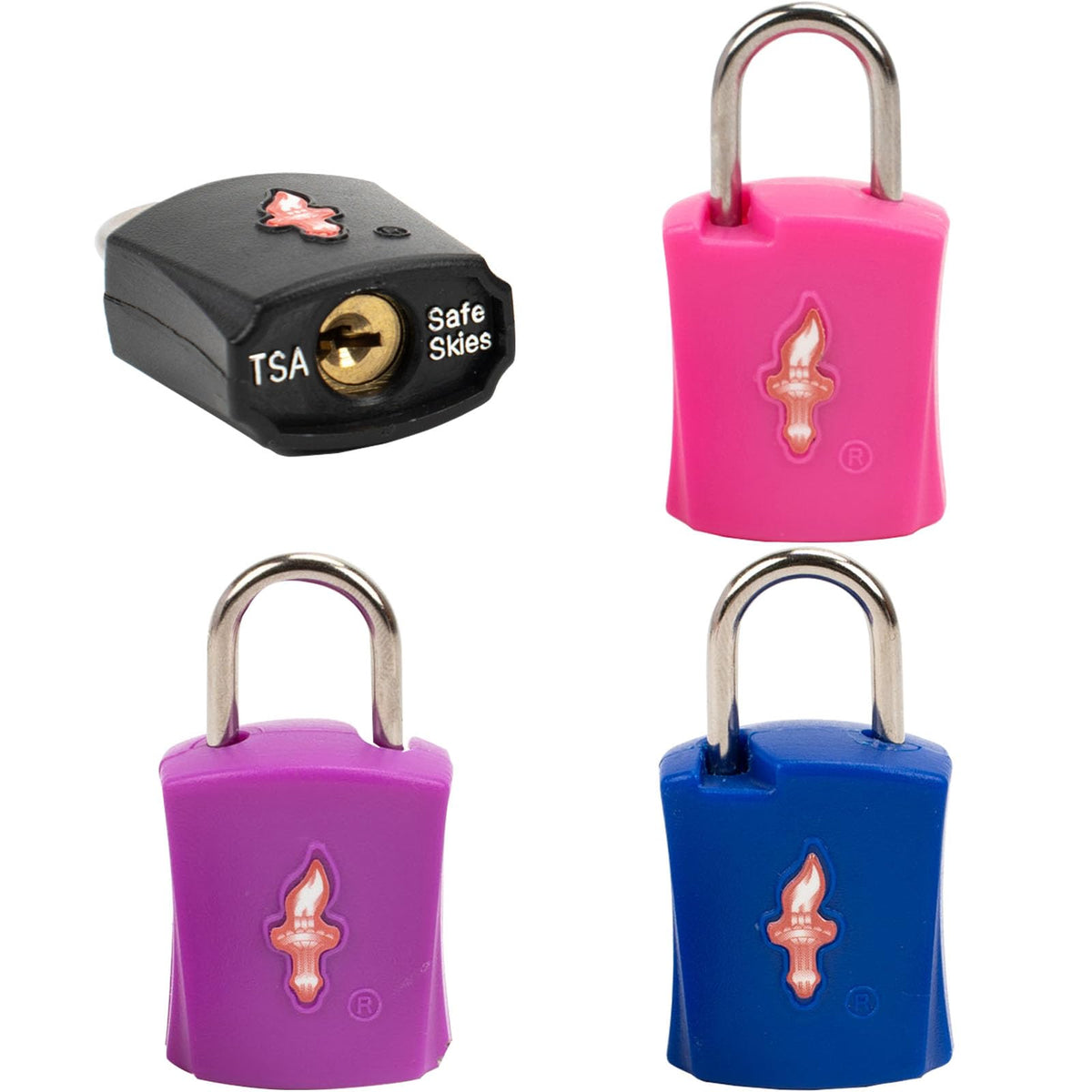 Safe Skies 4-Pack 4-Color Family TSA Travel Key Lock