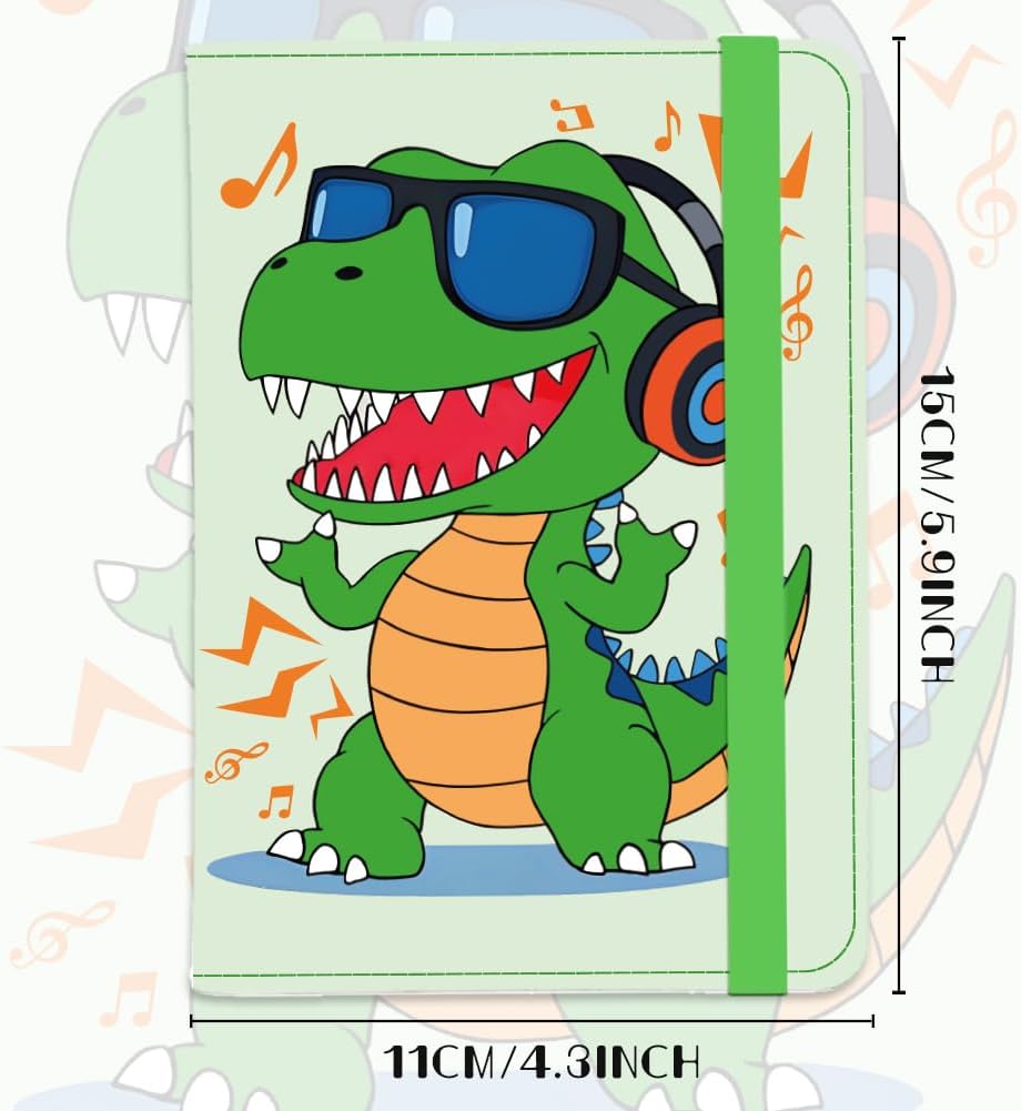 Cute Cool Dino Passport Holder for Travel, 5.9" x 4.3"