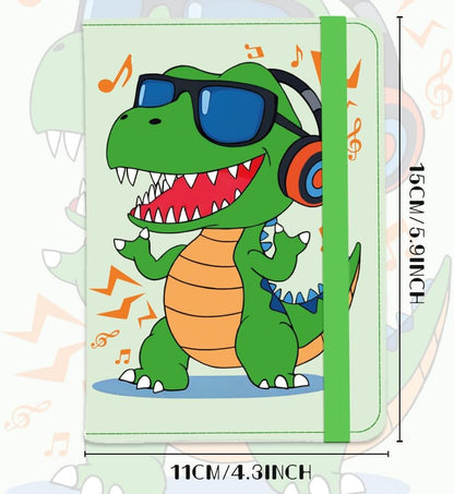 Cute Cool Dino Passport Holder for Travel, 5.9" x 4.3"