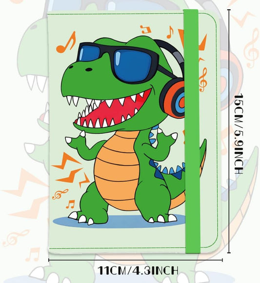 Cute Cool Dino Passport Holder for Travel, 5.9" x 4.3"