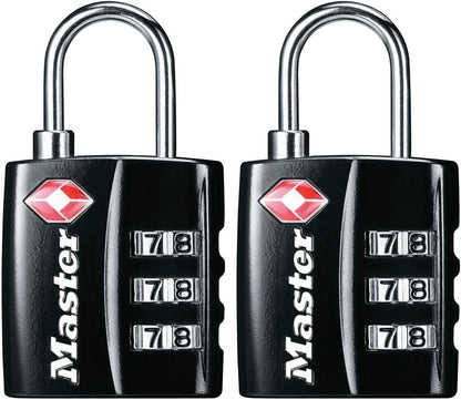 Master Lock TSA Approved Luggage Lock Black Backpack Lock 3-Pack 4680BLKEC3