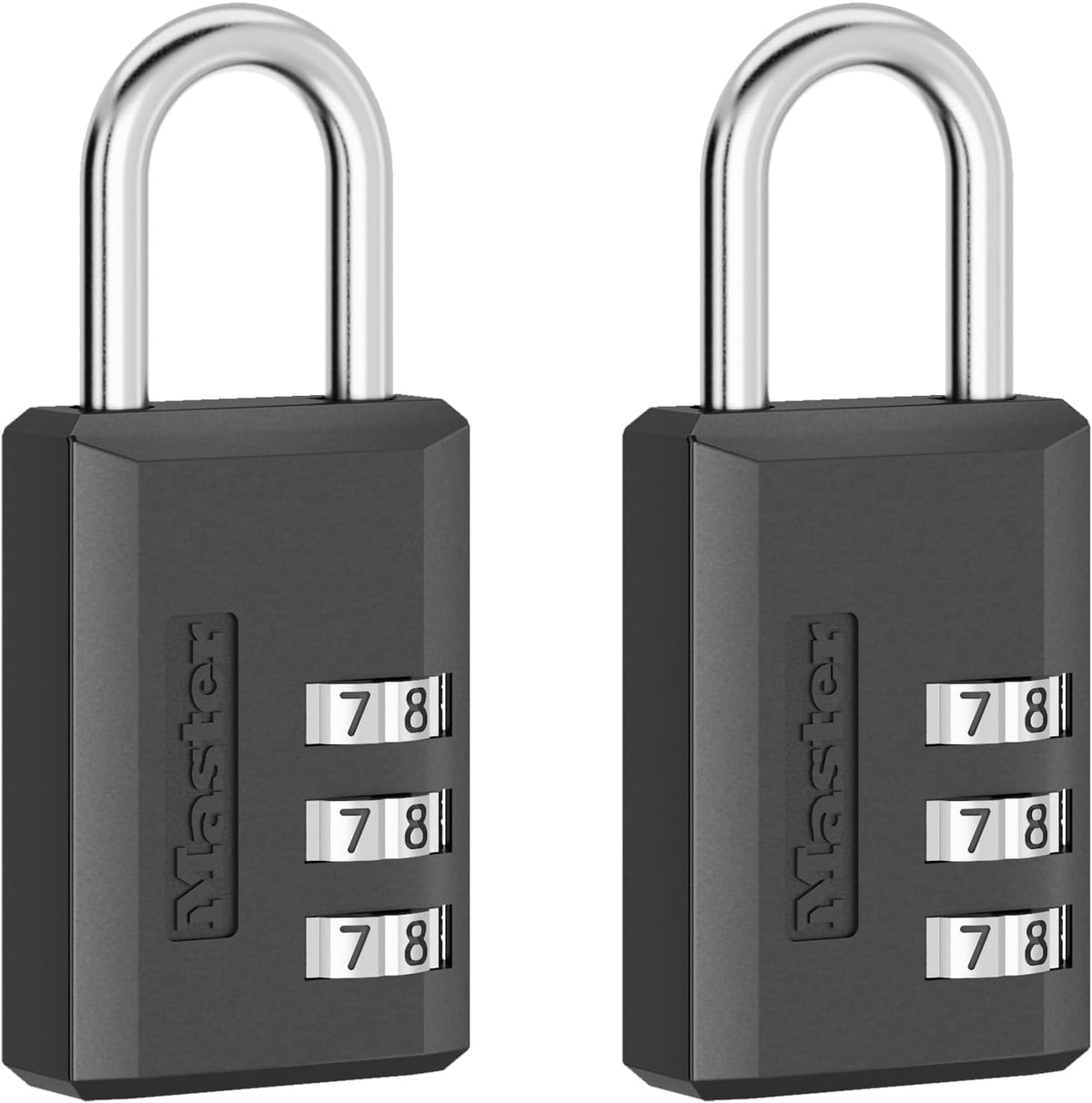 Master Lock Combination Padlock, Resettable 3-Digit Code 2-Pack 647BLKEC2
