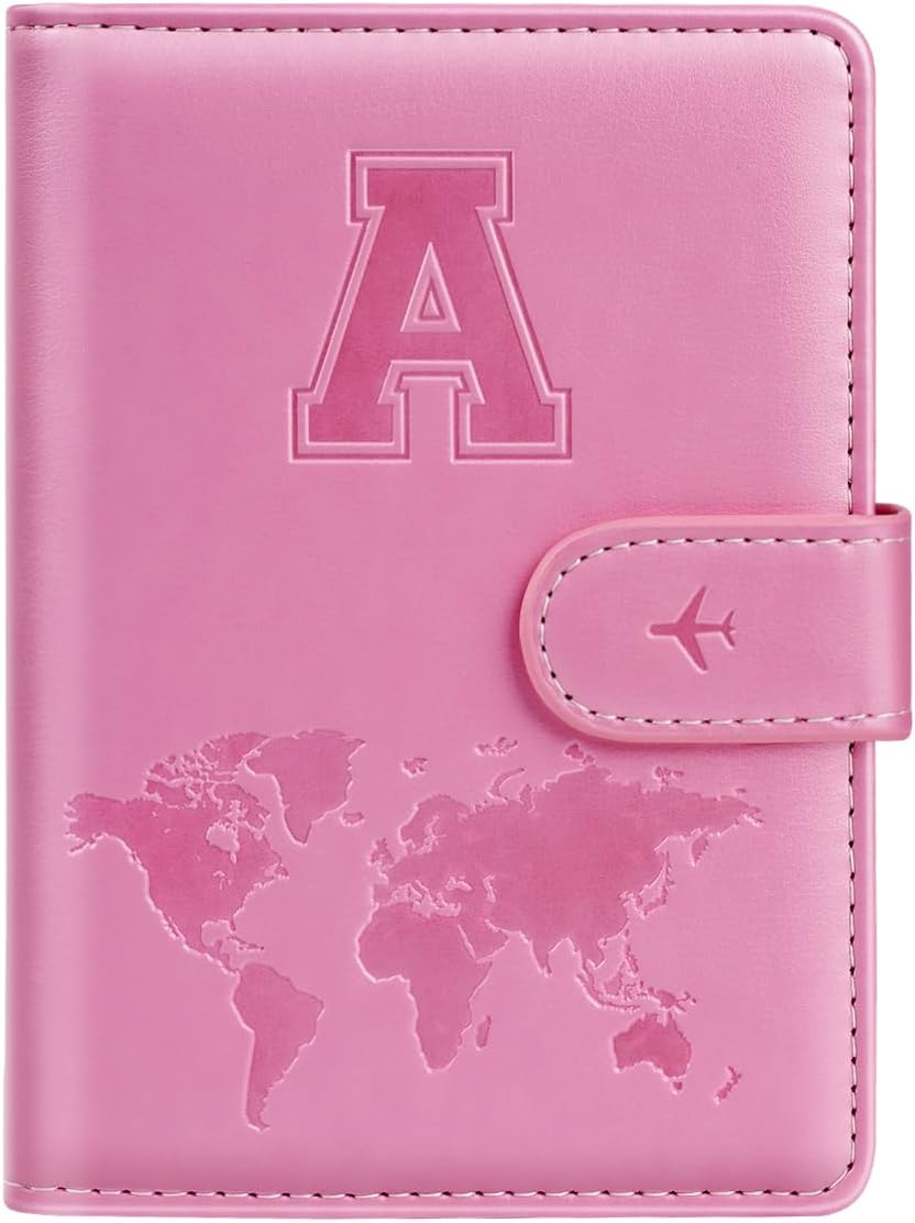 Passport Holder Cover Initial Letter A-Z Travel Wallet Personalized