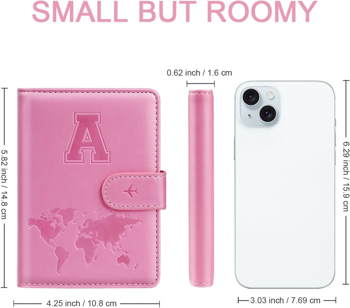 Passport Holder Cover Initial Letter A-Z Travel Wallet Personalized