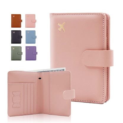 Melsbrinna Premium Leather Passport Holder Covers Case, Waterproof Rfid Blocking Travel Wallet Passport Holder with Pen Holder, Cute Passport Book for Women/Men