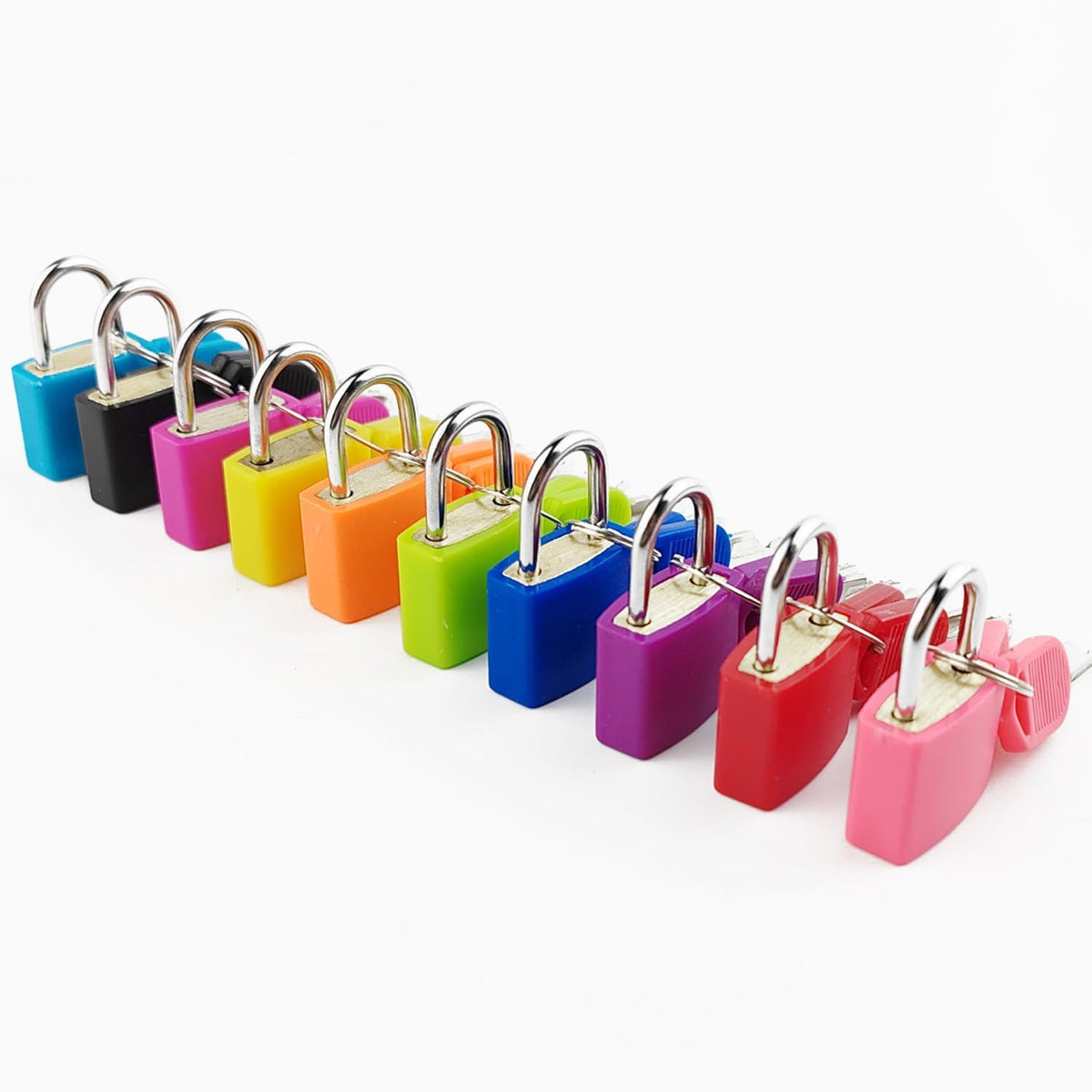 TIHOOD 20PCS Suitcase Locks with Keys Multicolor Mini Keyed Padlock Metal Padlock Luggage Padlocks Plastic-Covered Copper Keyed Padlock for Suitcase, Backpack, Boxes, Laptop Bag