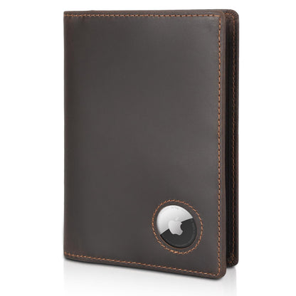 Polare Slim RFID Blocking Leather Passport Holder Travel Bifold Wallet For Men