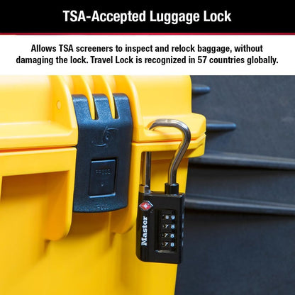 Master Lock TSA Approved Combination Luggage Lock Black 4-Pack 4696EC4