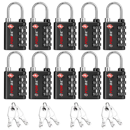 Forge Dual-Opening: Key or Combination Lock, TSA Approved Lock for Luggage, Pelican case, Travel, Gym, School,Luggage Combination Lock,Travel Bag Lock (Black 2 Pack)