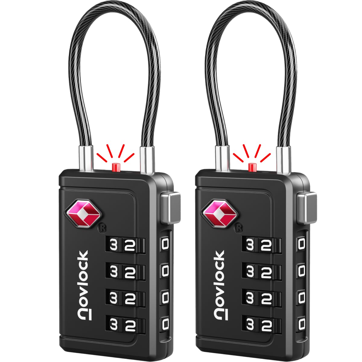 TSA Approved Luggage Locks, Travel Locks with Inspection Indicator