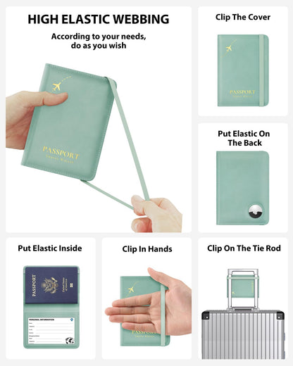 Stouchi AirTag Passport Holder – Slim RFID Travel Wallet