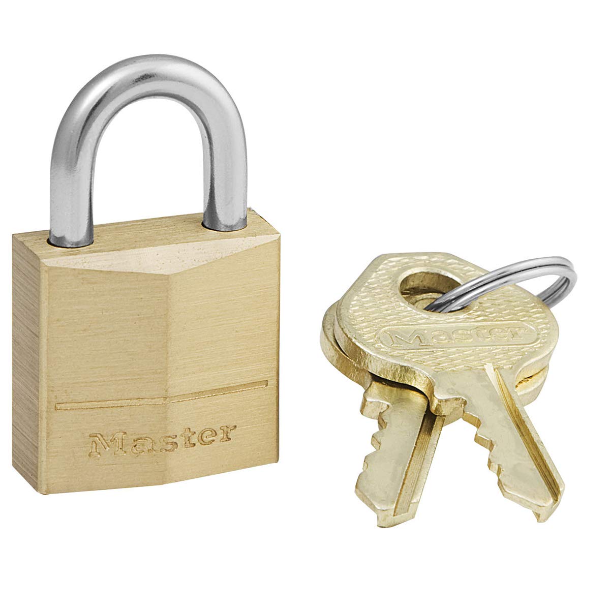 Master Lock Padlock, Solid Brass Lock, 3/4 in. Wide, 120Q (Pack of 4-Keyed Alike)