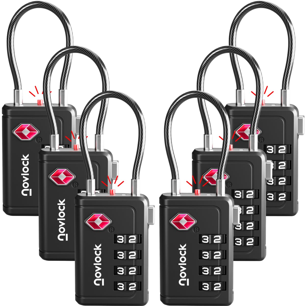 TSA Approved Luggage Locks, Travel Locks with Inspection Indicator