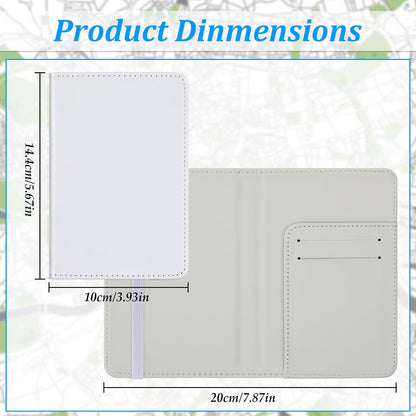 Yeaqee 8 Pcs Sublimation Passport Covers, PU Leather DIY, White