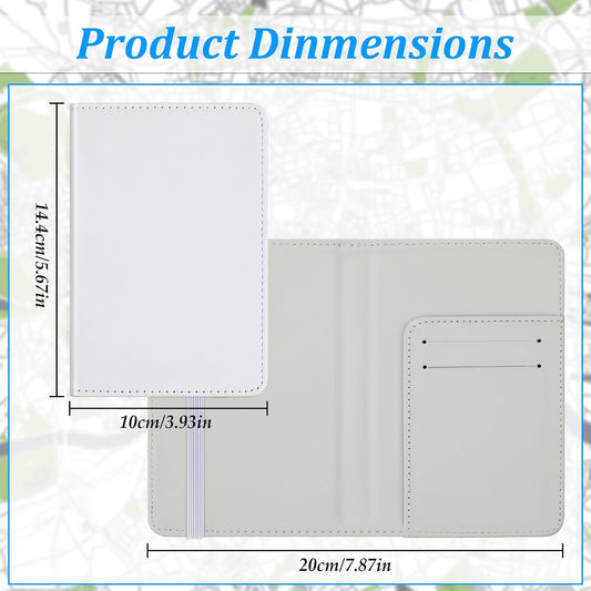 Yeaqee 8 Pcs Sublimation Passport Covers, PU Leather DIY, White