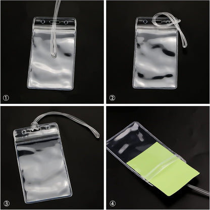 100 Pack Clear Plastic ID Badge and Luggage Tag Holders