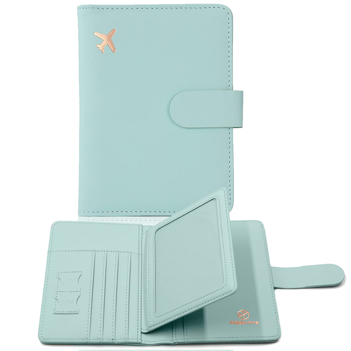 Melsbrinna Rfid Passport Holder for Travel women/Men, Cute Passport Wallet Rfid Blocking Card Slots, Rfid Passport Cover/CaseTravel Wallet, Passport Book Holder (1, Green)