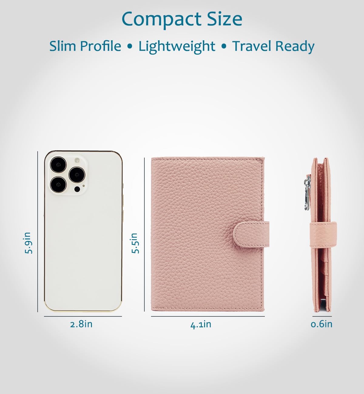 Leather RFID Slim Passport Holder for Travel Women, Gift Ready