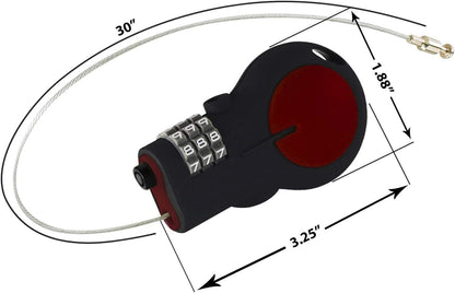 Lewis N. Clark Cable Luggage Lock | TSA Approved | Travel Or Bike Lock | Set Your Own Combination | 30-inch Retractable Steel Cable