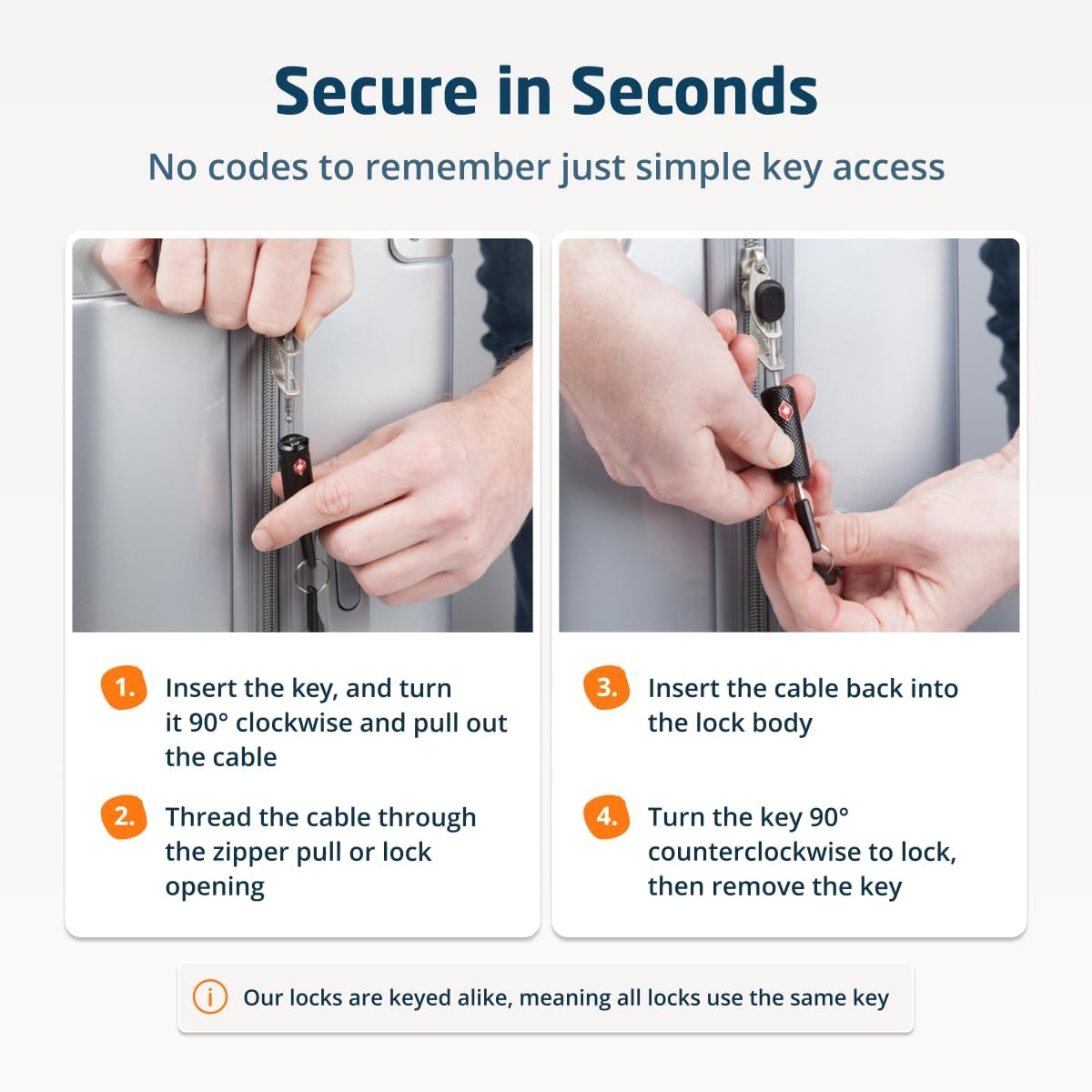 TravelMore TSA Approved Locks for Luggage with Keys, Secure Travel Locks