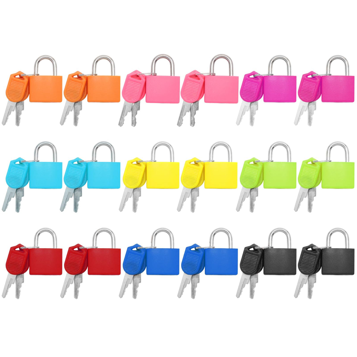 Bonsicoky 18 Pack Suitcase Locks with Keys, Multicolor Padlocks(9 Color)