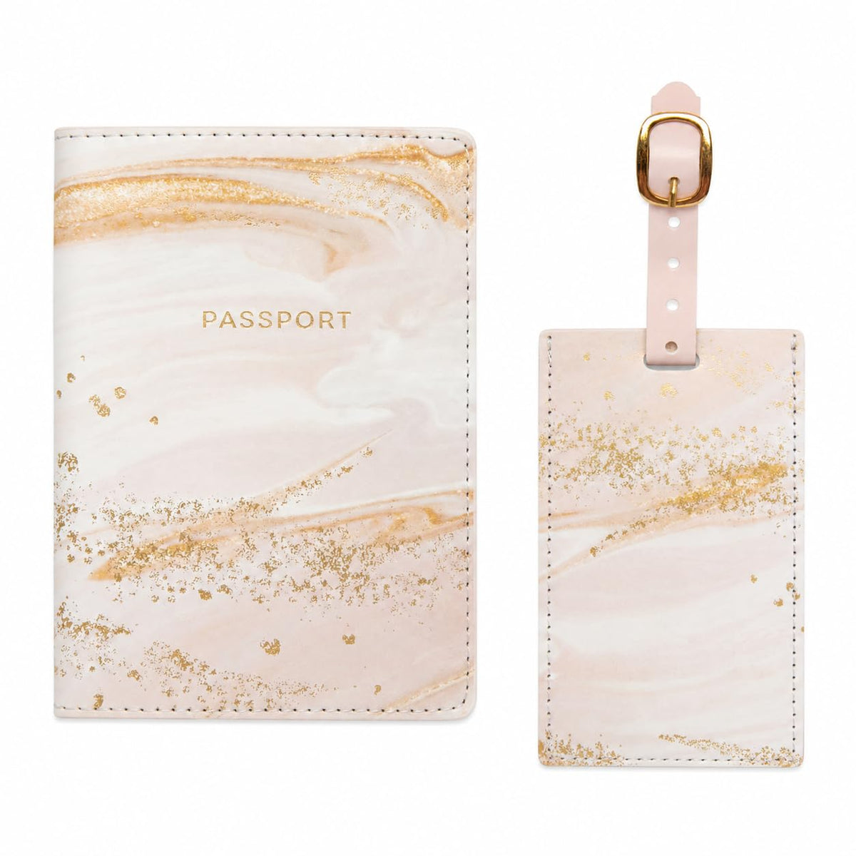 WORD TRAVELER Passport Cover Holder And Luggage Tag Set In Gift Box