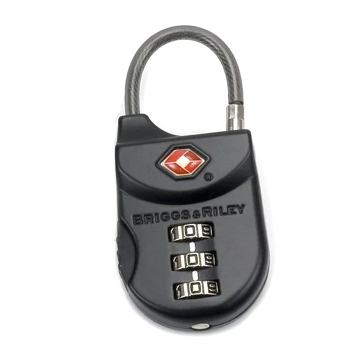 Briggs & Riley TSA Approved Cable Lock for Luggage & Suitcases - Travel Lock, 3 Digit Combination, Flexible Cable for Zippered Bags - Luggage Accessories, Black
