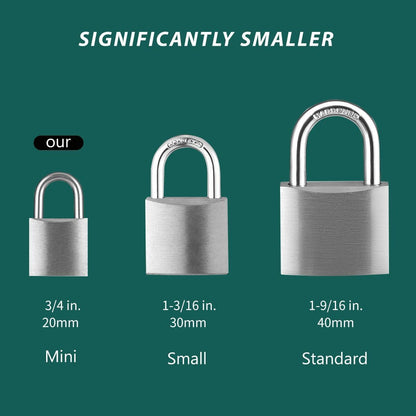 Guliffen Small Aluminum Locks with Keys, 3/4-Inch Body Width Mini Locks with Same Key for Briefcase, Boxe, Lockers, Luggage,Backpack, 12 Pack